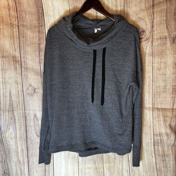 Cato Womens Gray Cowl Neck Drawstring Long Sleeve Stretch Pullover Sweatshirt XL - Picture 1 of 10